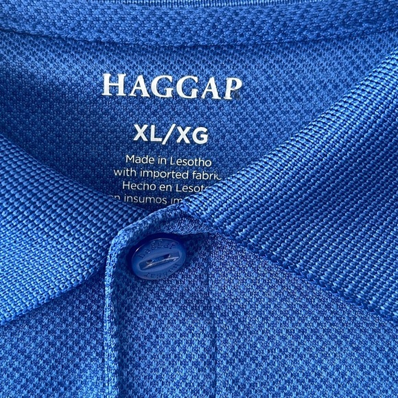 Haggar Blue Polo Shirt Classic Style - Picture 5 of 6